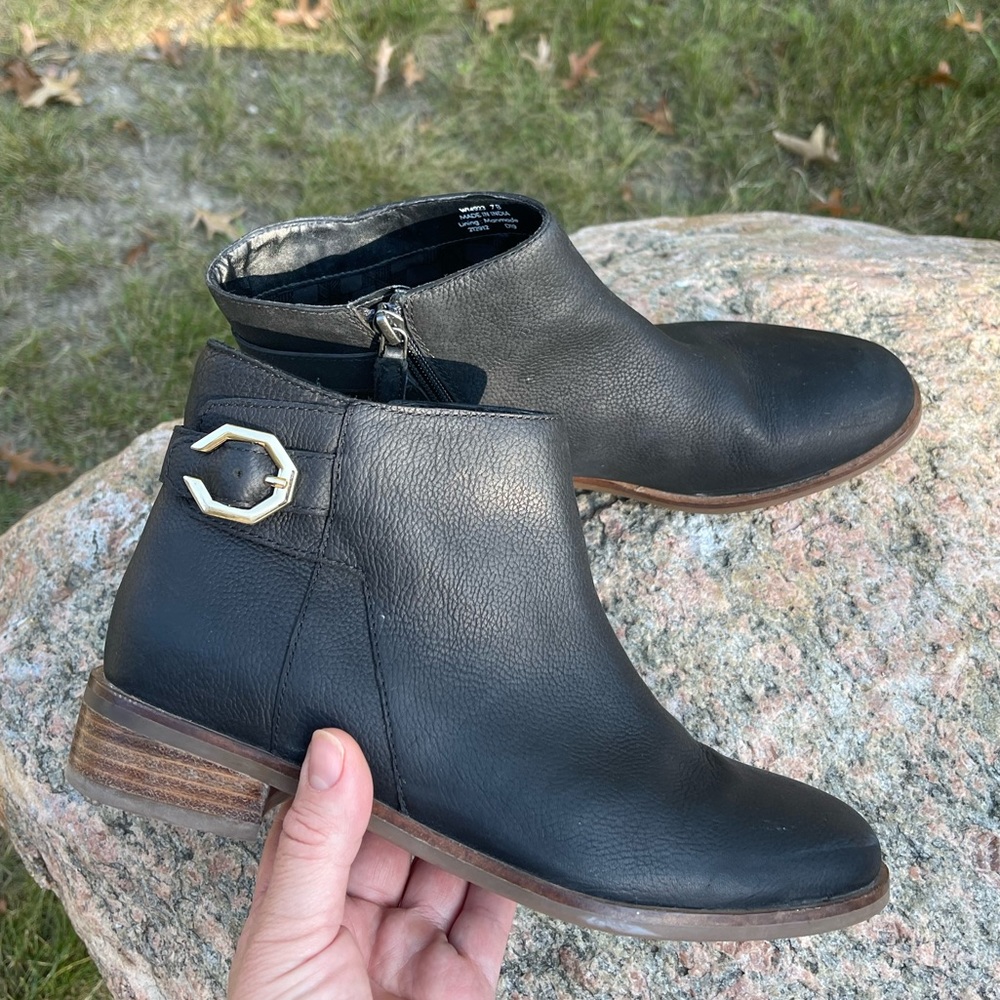 Cole Haan black leather booties size 7